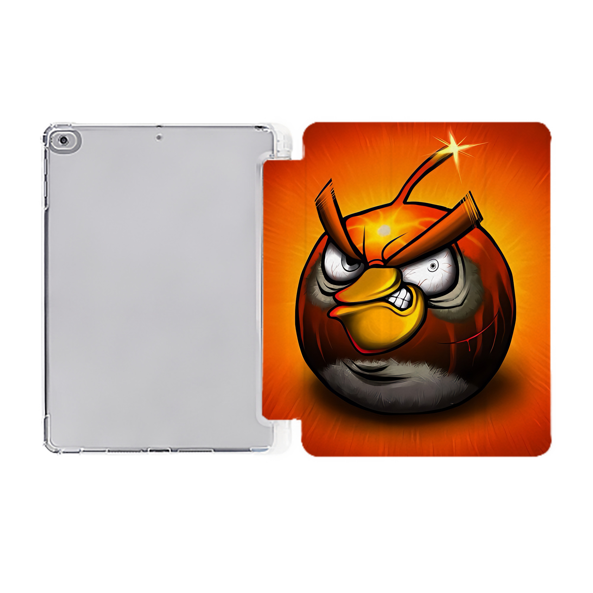 （画像用） Angry Birds アングリーバード IPad ケース ペン収納付き 三つ折りスタンド PUレザー×シリコン 対応機種9.5/10.5/10.9インチ